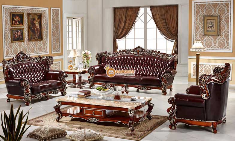 Sofa phòng khách cổ điển êm ái GDW908+R908S-1